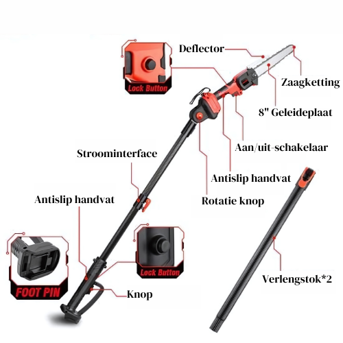 Kettingzaag met Telescopische Stok