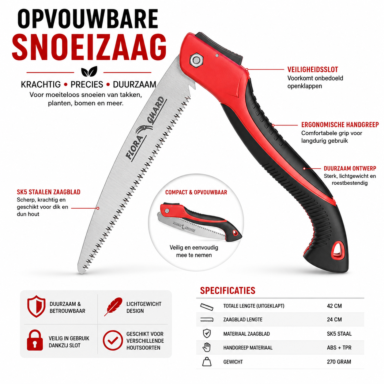 FLORA GUARD 10 Inch Opvouwbare Snoeizaag