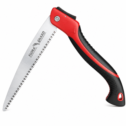 FLORA GUARD 10 inch opvouwbare snoeizaag met SK-5 stalen blad en ergonomische zwart-rode softgrip handgreep