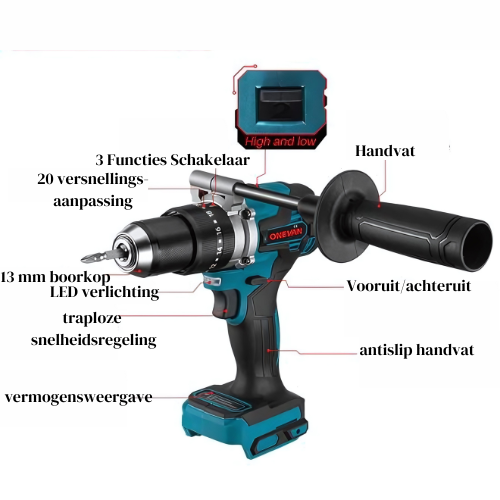 Klopboor-/Schroefmachine - 1500W