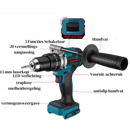 Klopboor-/Schroefmachine - 1500W